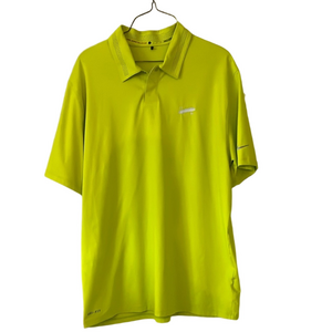 Nike Tiger Woods Collection DriFit Golf Polo shirt lrg neon green excellent cond